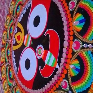 Handmade Dot Mandala Of Jagannath Bhagwanji