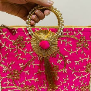 Pink Embroidery Bag