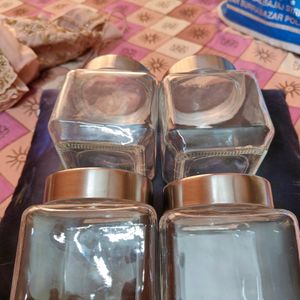 Four Pcs Glass Jars