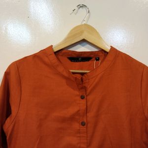 Orange Cotton Kurta(Women)