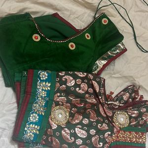 Beautiful Net And Brocade Lehanga With 2 Blouses