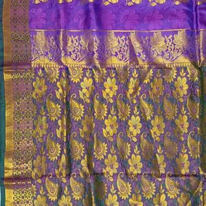 Violet And Green Silk Saree