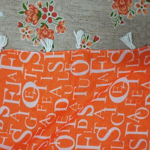 Orange Coloured Alphabet Printed Sc