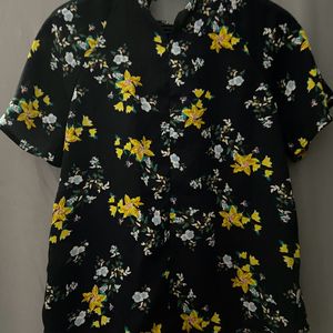 Gathered Neck Floral Top