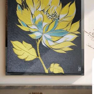 Golden bloom Acrylic Canvas Painting