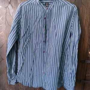 Blue Striped Shirt For Men