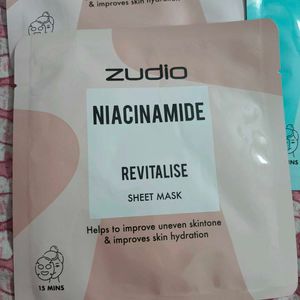 Zudio Niacinamide And Hyaluronic Acid Sheet Masks