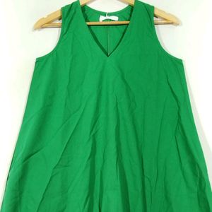 Oziss Green Plain Western Dress (Women)