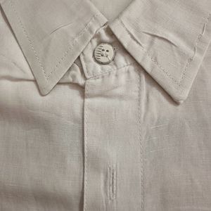 Pure White Cotton Linen Shirt