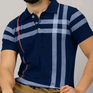 Men's Engineered Stripes Regular Polo Midnight Nav