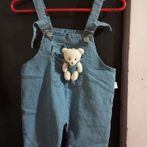 Boys Dungaree With Teddy Toy