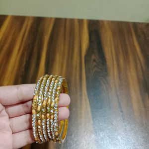 Yellow Stone Glass Bangles