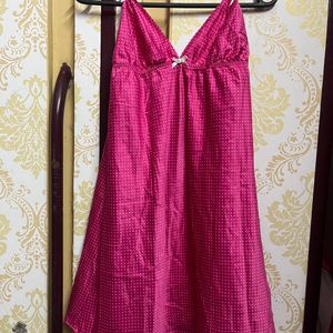 Pink Satin Night Dress