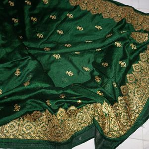 Beautiful Green Party Wear Saaree