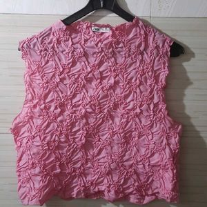 Zara Pink Handkerchief Top