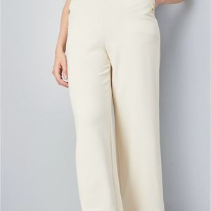 Women Solid Wide Leg Trousers