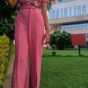 Women's dusty pink Embllished fancy jumpsuit