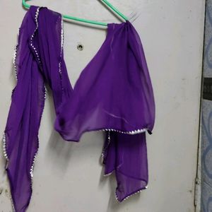 Alia Cut Kurta Set Purple With Pant And Dupatta