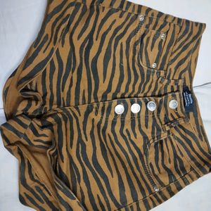 Animal print short shorts