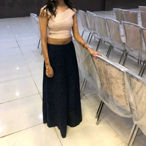 Crop Top With Net Skirt