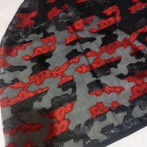 Black Flowers Fabric