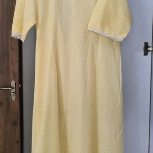 Japanese Kimono Style Yellow Lacy Gown