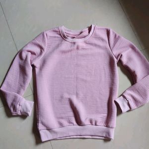 Baby Pink Ribbed Sweatshirt