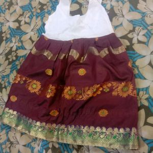 Girl Frock Ad Brocade  Skirt