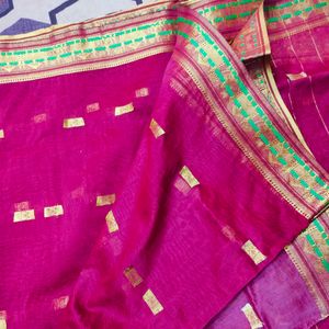 Bandhani Print Maroon Saree