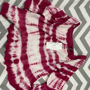 Pink And White Tie Dye Top With tag