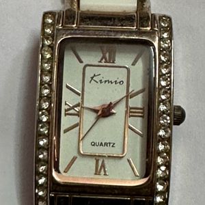 Elegant White Diamond Watch With Roman Numbers