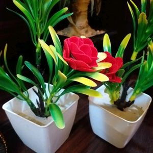 🆕️ Artificial Flower Vase Set Of 2 Small