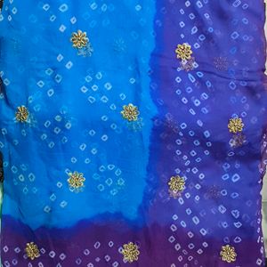 Blue Chiffon Saree