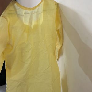 Yellow Women Chikankari Kurta