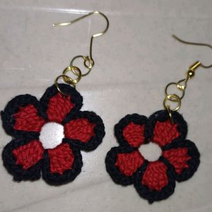 Yellow, Red,Pink With Black Border Earrings