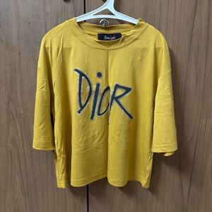 Dior Printed Cropped Boxy Tshirt From Everlush