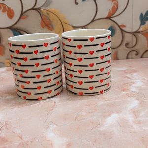 Tea Mug Heart Print Combo