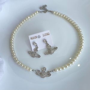 Vivienne Westwood Silver Pearl Necklace Set