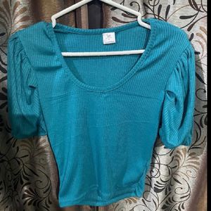 sss blue crop top