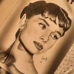 A4 Audrey Hepburn Pencil Sketch