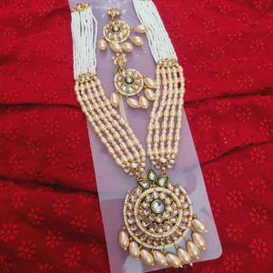 Rajwadi Kundan Long Necklace Set