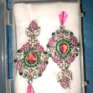 Royal Kundan Pink Earrings