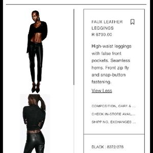 Zara Leather Pants - Premium Quality