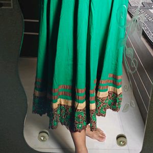 Green Colour Wedding Gown With Beautiful Work