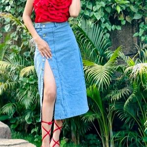 Denim Blue Skirt Fro Women