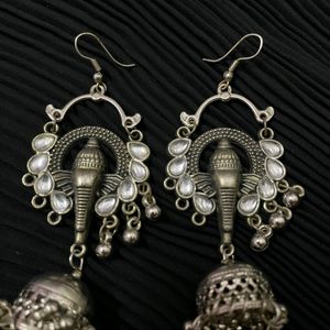 Silver Ganesha Earings