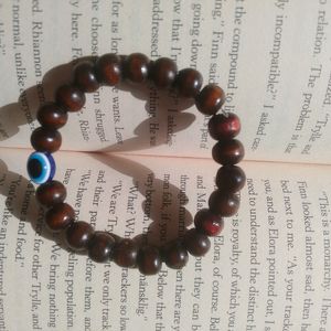 Evil Eye Bracelet With Wood Beads