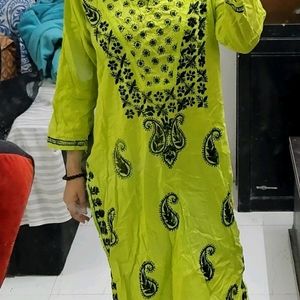 Green And Black Kurta