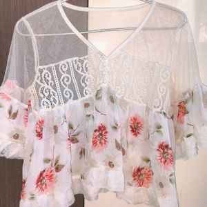 Women Cute Net Top