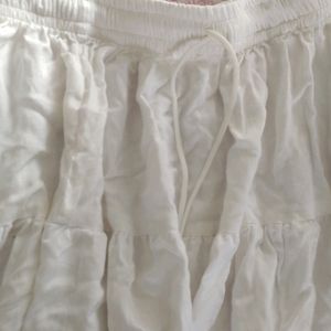 cottage core white mini tiered skirt